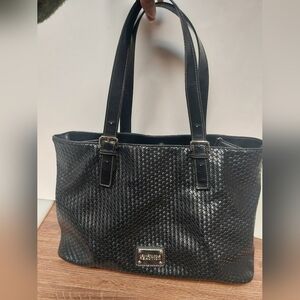 Kenneth Cole Reaction Large Black Weaved Over-shoulder Tote Bag